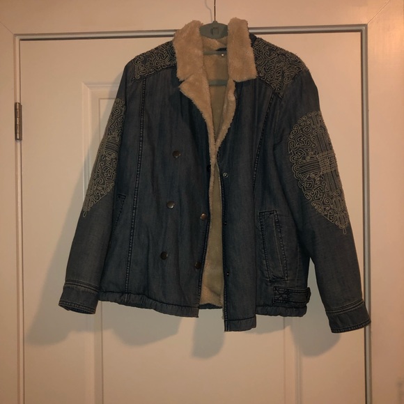 Free people Slouchy Sherpa Denim - Picture 3 of 4